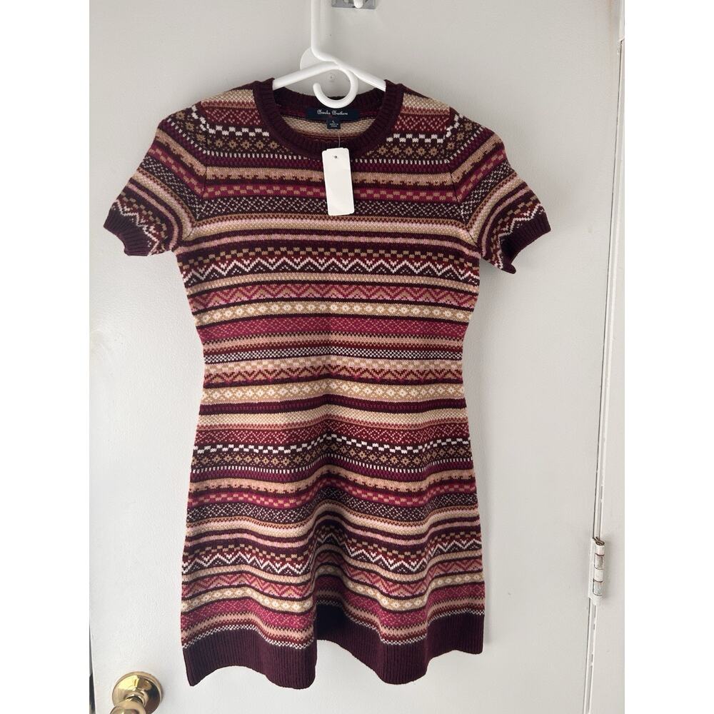 Brooks Brothers Fair Isle Merino Wool Sweater Dress Girl L